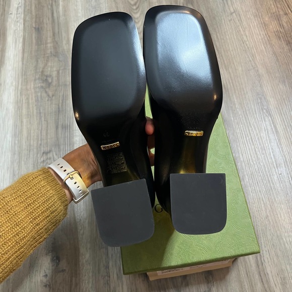 NEW Gucci Mid Heel Black Pumps Heels with Horsebit size 38 - Picture 4 of 7